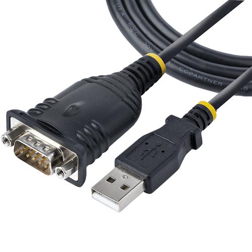 StarTech.com 3ft (1m) USB to Serial Cable DB9 Male RS232 to USB Converter Prolific IC USB to Serial Adapter for PLC/Printer/Scanner/Switch USB to COM Port Adapter Windows/Mac