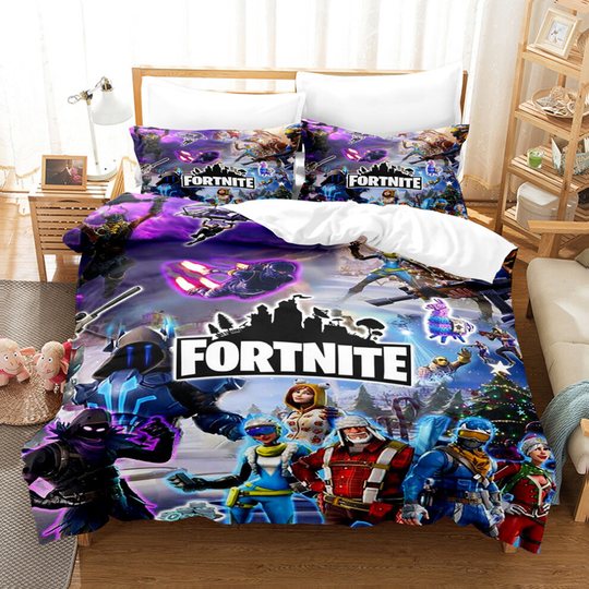 (Single(135x200 cm), 21) Fortnite Bedding Single Double Cartoon Quilt Cover Kids Quilt Cover
