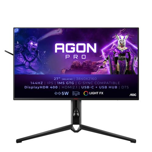 AOC AGON PRO AG274UXP computer monitor 68.6 cm (27") 3840 x 2160 pixels 4K Ultra HD LED Black Red