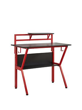 Lloyd Pascal Rogue Compact Gaming Desk - Black/Red