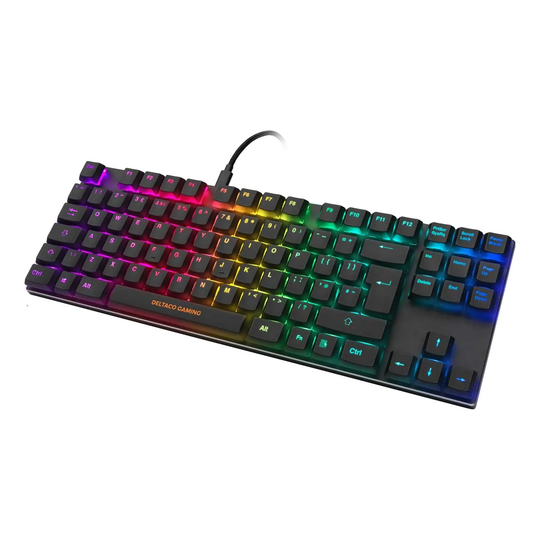Deltaco Gaming Tkl Mechanical Keyboard Red Switches Rgb UK Layout - Black