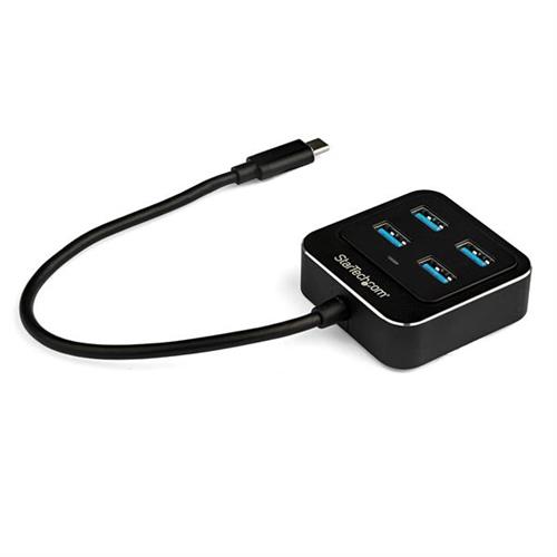 StarTech.com 4-Port USB C Hub - USB-C to 4x USB-A Ports - SuperSpeed 10Gbps USB 3.1/3.2 Gen 2 Type-C Hub - USB Bus Powered - Portable/Compact USB-C to USB Adapter Hub for Laptop - Aluminum