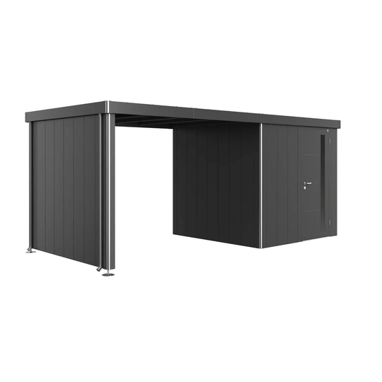 Biohort Neo 2A Garden Shed Side Canopy In Metallic Dark Grey