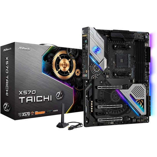 ASRock X570 Taichi AMD Socket AM4 HDMI DDR4 Triple M.2 RGB USB C 3.2 RGB WiFi 6 Motherboard