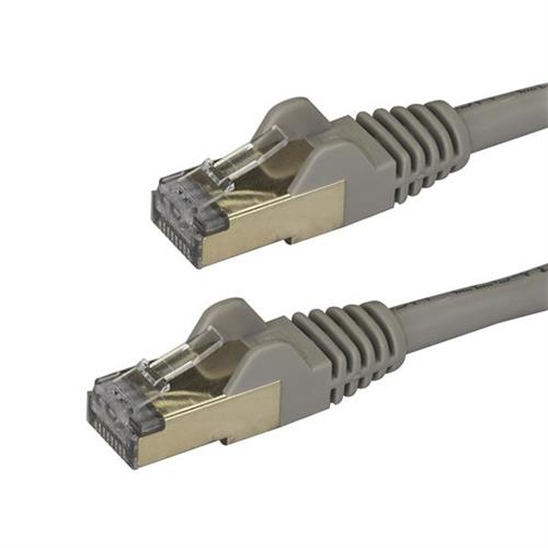StarTech.com 1m CAT6a Ethernet Cable - 10 Gigabit Shielded Snagless RJ45 100W PoE Patch Cord - 10GbE STP Network Cable w/Strain Relief - Grey Fluke Tested/Wiring is UL Certified/TIA
