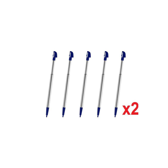 10x Wii U Blue Metal Retractable Stylus Touch Pen for Nintendo