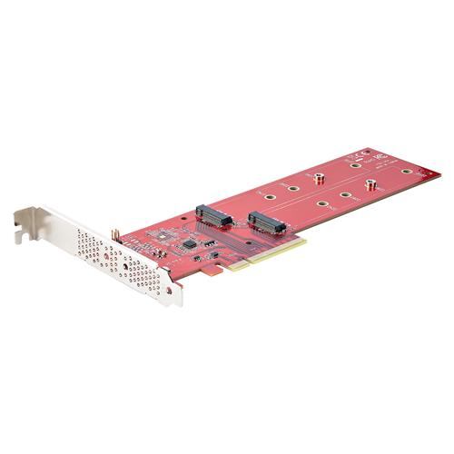 StarTech.com Dual M.2 PCIe SSD Adapter Card PCIe x8 / x16 to Dual NVMe or AHCI M.2 SSDs PCI Express 4.0 7.8GBps/Drive Bifurcation Required - Windows/Linux Compatible