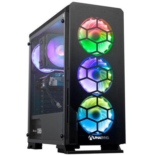 AlphaSync Diamond Gaming Desktop PC, AMD Ryzen 5 3600 3.6GHz, 16GB RAM, 1TB HDD, 500GB SSD, RTX 3060, Windows 11 Home