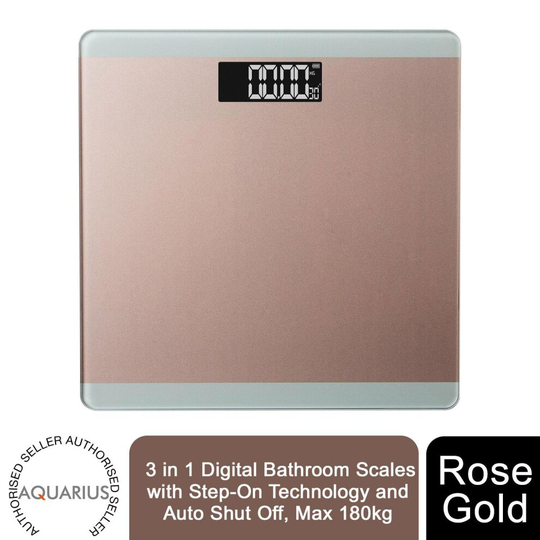 AQ 3 in 1 Digital Bathroom Weighing Scales Rose Gold