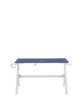 Lloyd Pascal Velar Gaming Desk With Led Light - White/Blue
