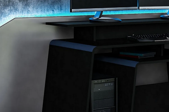Birlea Onyx Gaming Computer Desk Black & Blue