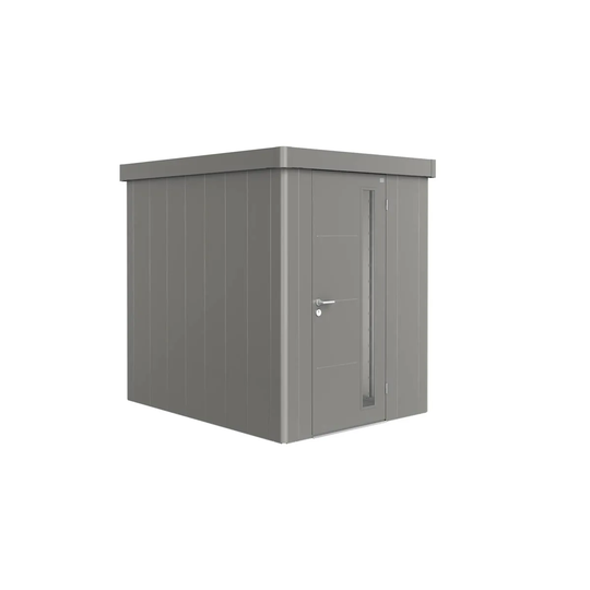 Biohort Neo 2A Metal Garden Shed Standard Door In Metallic Quartz Grey