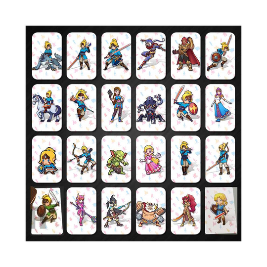 (Standard card) New 24pcs ZELDA BOTW AMIIBO NFC PVC TAG CARDS for NS Switch Wii U, With SSB YOUNG LINK,Awakening Link