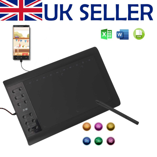 10x6" Digital Graphics Drawing Tablet Pad 8192 Art Painting Monitor