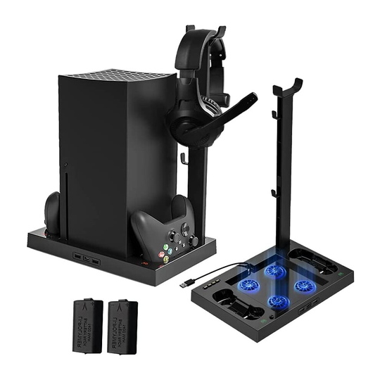 Xbox Series X Cooling Fans Vertical Stand,Controller Charging Station