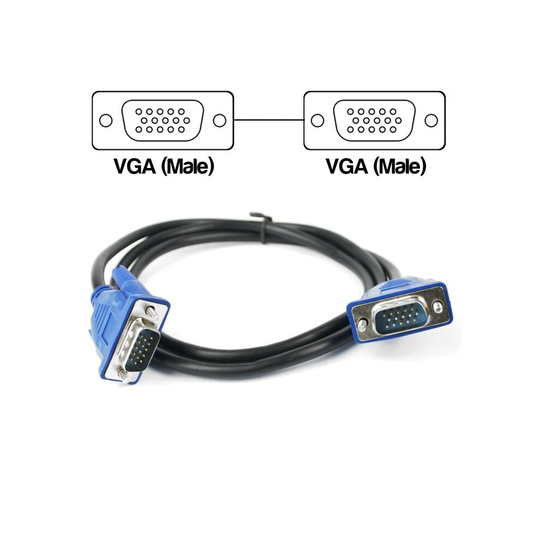 1m VGA Computer Monitor Cable Male to Male PC Laptop Screen Lead