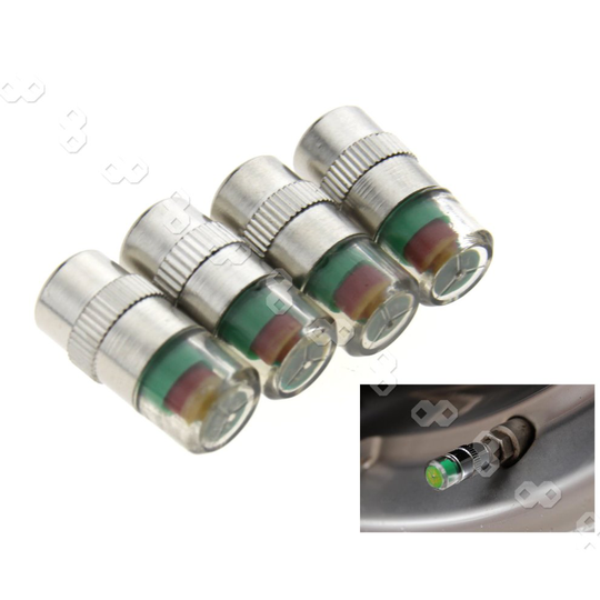 4 x Car Valve Tyre Caps Dust Monitor Wheel Pressure 34PSI Tire Air Sensor