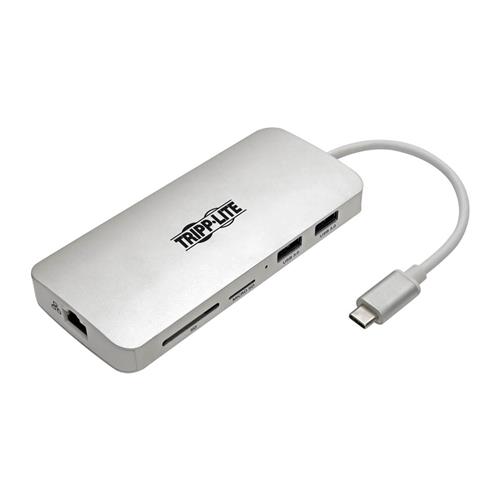 Tripp Lite U442-DOCK11-S USB-C Dock - 4K HDMI USB 3.2 Gen 1 USB-A/C Hub GbE Memory Card 60W PD Charging
