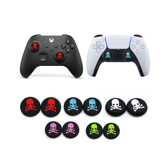 (Green) Skull Controller Analog Thumb Stick Grips for PS5 & Xbox Series X | S