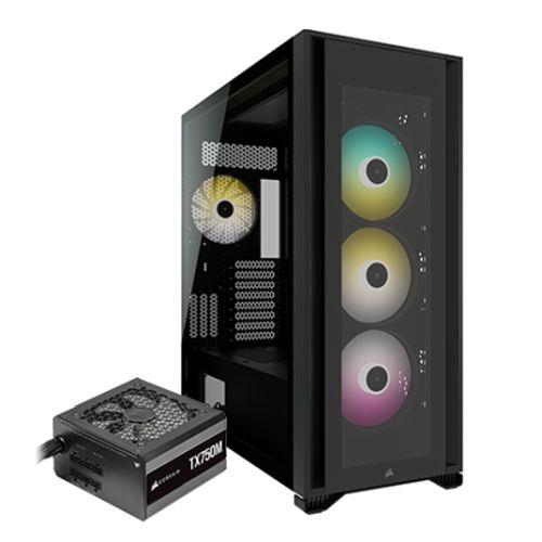 Corsair iCUE 7000X RGB Gaming Case w/ 3x Tempered Glass Panels E-ATX 3 x SP140 RGB Elite Fans iCUE Commander CORE XT included USB-C Black ** FREE 750W PSU **