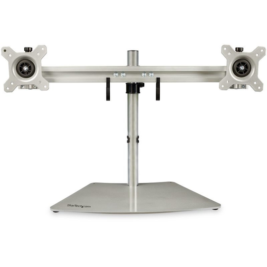 Startech Dual Monitor Stand - Ergonomic Free Standing Dual Monitor Desktop Stand for two 24" VESA Mount Displays - Synchronized Height Adjustable