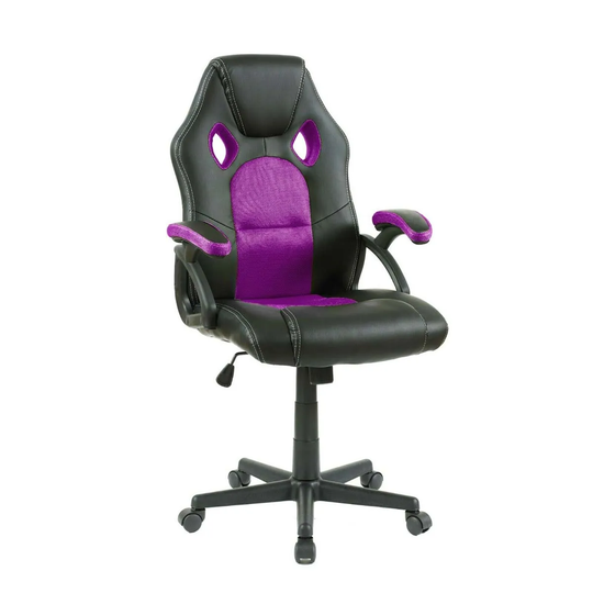 Neo Direct Purple Swivel and Tilt PU Leather Mesh Office Racing Chair