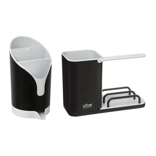 5Five Neo Cutlery & Sink Caddy Set - Black