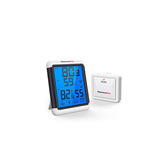 ThermoPro TP65 Indoor Outdoor Thermometer Digital Wireless Hygrometer Temperature Humidity Monitor with Jumbo Touchscreen and Backlight Humidity Gauge