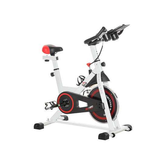 HOMCOM Exercise Cycling Bike w/ Adjustable Height/Resistance & LCD Home Gym