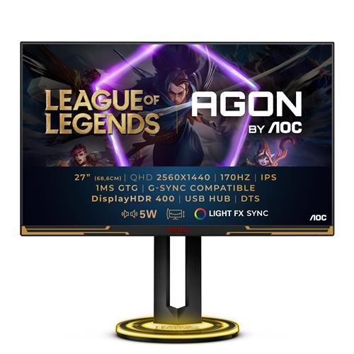 AOC AG275QXL computer monitor 68.6 cm (27") 2560 x 1440 pixels Black Gold