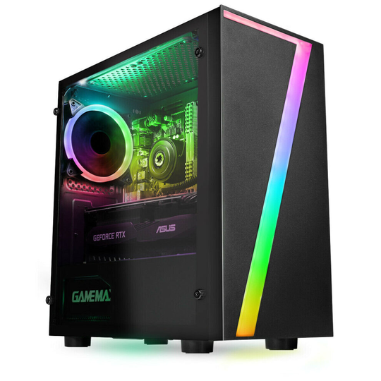Gaming PC Suitable for Minecraft - Seven - i5 Quad Core - 8GB - 128GB SSD & 500GB - GT730 2GB - RGB Case