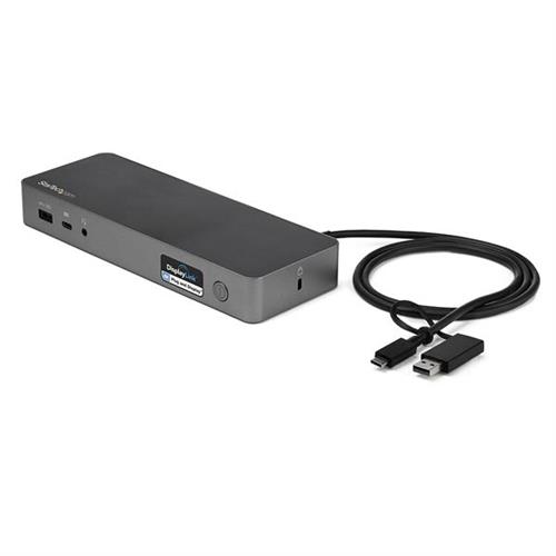 StarTech.com USB-C & USB-A Dock - Hybrid Universal Laptop Docking Station w/ Dual Monitor 4K60Hz HDMI & DisplayPort - USB 3.1 Gen 1 Hub GbE - 60W Power Delivery - Windows Mac & Chrome