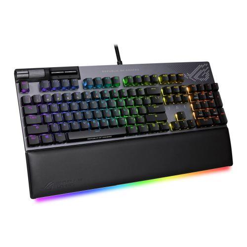 Asus ROG STRIX FLARE II ANIMATE RGB Mechanical Gaming Keyboard w/ PBT Keycaps USB ROG NX Red Switches Detachable Wrist Rest Customisable AniMe Matrix Display