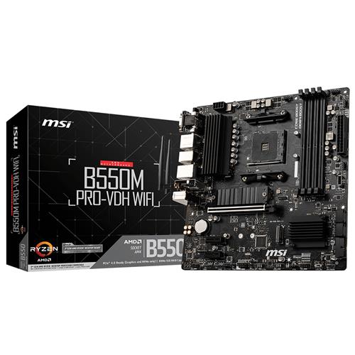 MSI B550M PRO-VDH WIFI motherboard Socket AM4 Micro ATX AMD B550