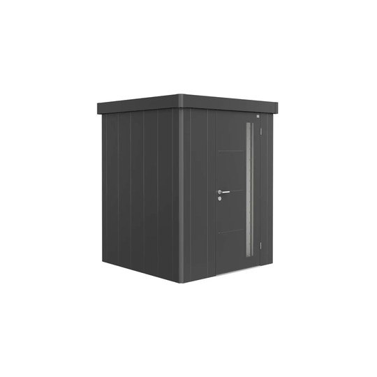 Biohort Neo 1A Metal Garden Shed In Standard Door Metallic - Dark Grey