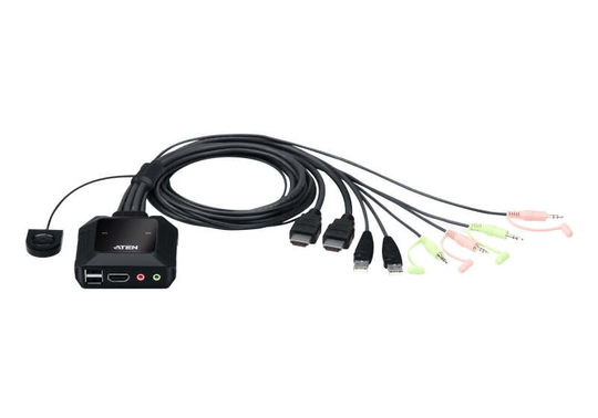 Aten CS22H - 2-Port USB 4K HDMI Cable KVM Switch with Remote Port Selector