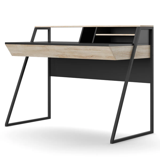 Solstice Larissa Desk - Black/Light Sonoma Oak