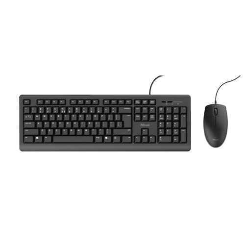 Trust Primo keyboard USB QWERTY English Mouse included Black