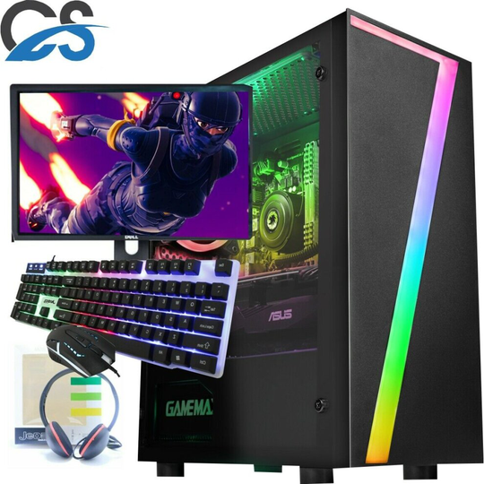 Fast Gaming PC Bundle Quad Core i7 8GB 1TB Windows 10 Nvidia GT730 2GB