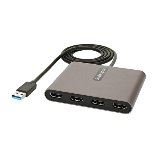 Startech USB 3.0 to 4x HDMI Adapter - External Video & Graphics Card - USB Type-A to Quad HDMI Display Adapter Dongle - 1080p 60Hz - Multi Monitor