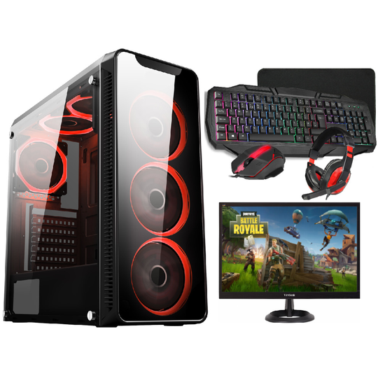 (6 Fans Red Case, GT710) Gaming PC Full Set Up-i5 16GB RAM 1TB Graphic Card