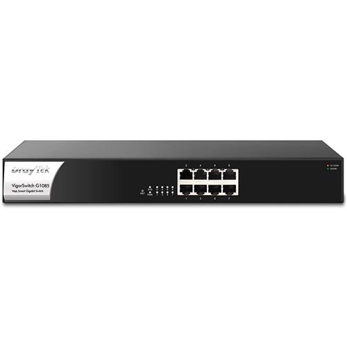Draytek VigorSwitch G1085 Managed Gigabit Ethernet (10/100/1000) 1U Black