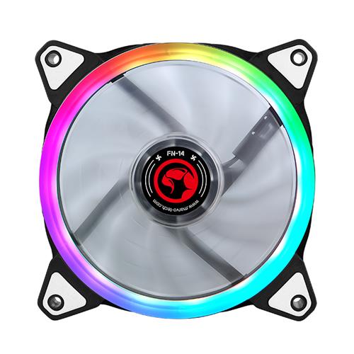 Marvo FN-14 RGB computer cooling system Computer case Fan 12 cm Black White