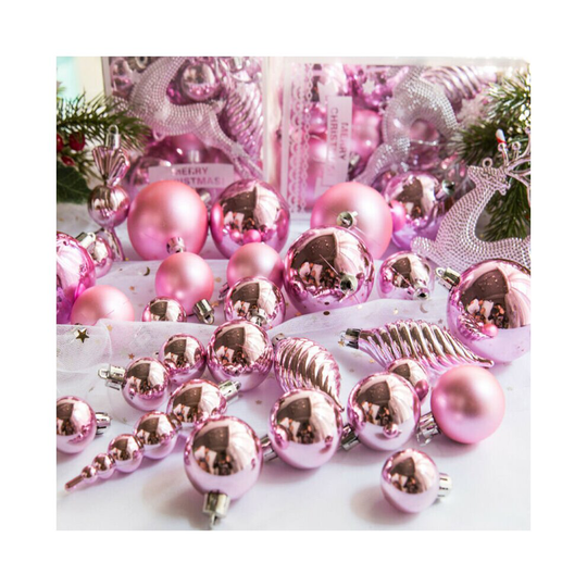 (Pink, 30PCS) 30PCS Christmas Tree Hanging Ball Baubles Ornament Xmas Wedding Party Home Decor