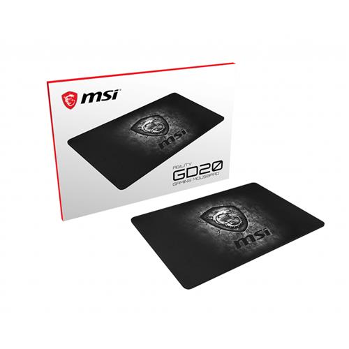 MSI AGILITY GD20 Pro Gaming Mousepad '320mm x 220mm Pro Gamer ultra-smooth textile surface Iconic Dragon design Anti-slip and shock-absorbing rubber base'