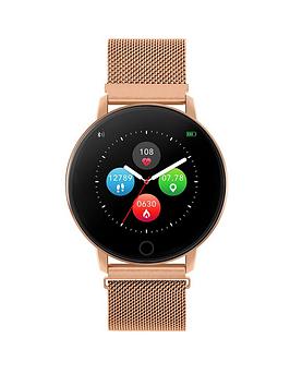 Reflex Active Series 5 Smart Watch with Heart Rate Monitor, Colour Touch Screen and Rose Gold Stainless Steel Mesh Strap, Rose, Women