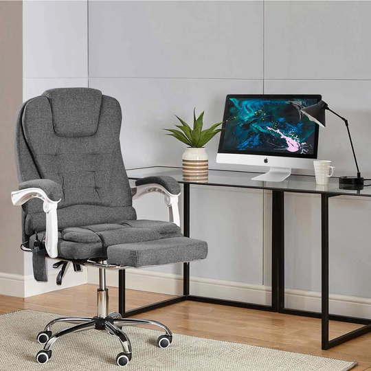 Neo Gaming Swivel Recliner Massage Chair With Footrest Dark Grey
