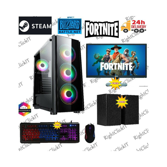 Gaming PC Bundle Quad Core i5 16GB 1TB Win 10 2GB GT710 & Speaker