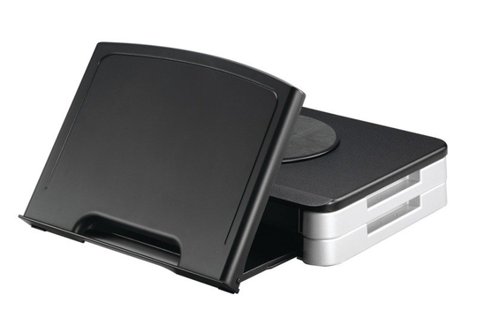 Q Connect Monitor Riser with Document Holder - Black