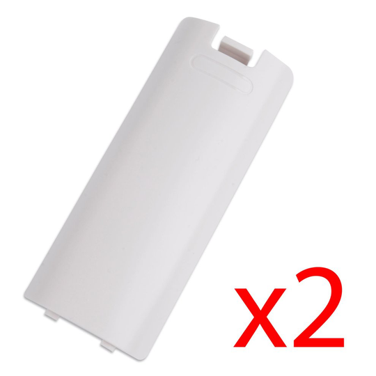 2x White Battery Wireless Controller Back Cover for Wii Remote